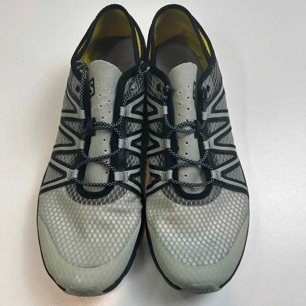 Salomon Tech Amphib 4 Mens Size 11 Grey Yellow Water Trail Shoes 416884